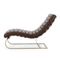 S Chaise Lounge Dark Brown Pu Leather