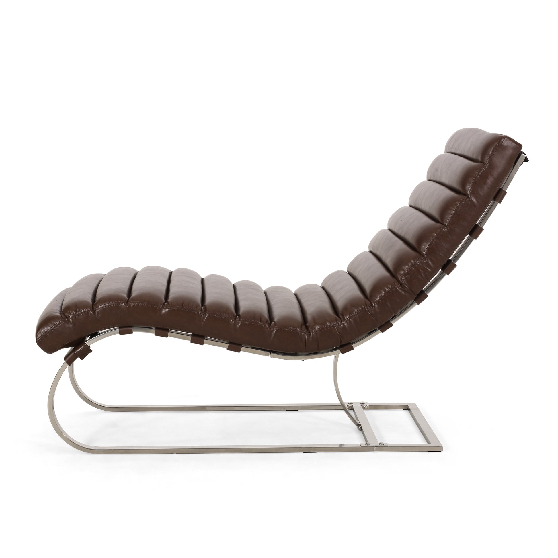 S Chaise Lounge Dark Brown Pu Leather