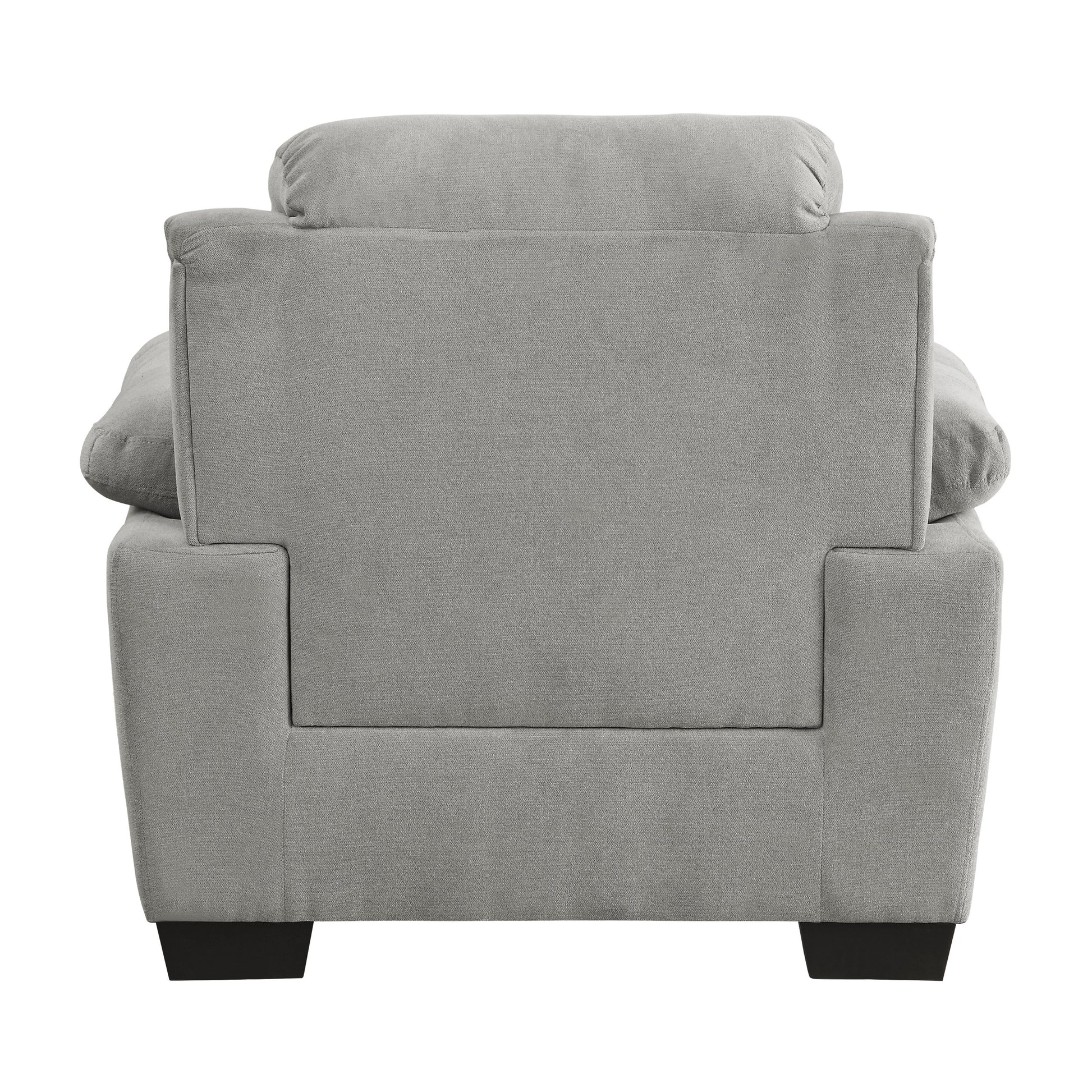 Modern Living Room 3Pc Sofa Set Plush Comfortable Sofa Loveseat Chair Gray Textured Fabric Channel Tufting Solid Wood Frame Furniture Gray Polyester Wood Primary Living Space Contemporary Pillow Top Arms Solid Wood 6 Seat