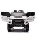 24V10A Two Seater Kids Ride On Electric Pickup, Kids Ride On Toy W Parents Remote Control,4Wd 800W Motors,Two Safety Belts,High Gate Safety Design,Usb,Bluetooth, Speed 2.49 3.73Mph For Kids Aged 3 . White 50 99 Lbs Polypropylene