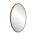 Iron Art Oval Retro Mirror, Antique Effect, Wall Hanging, Suitable For Bathroom, Bedroom, Living Room Gold Gold Glass,Mdf Iron