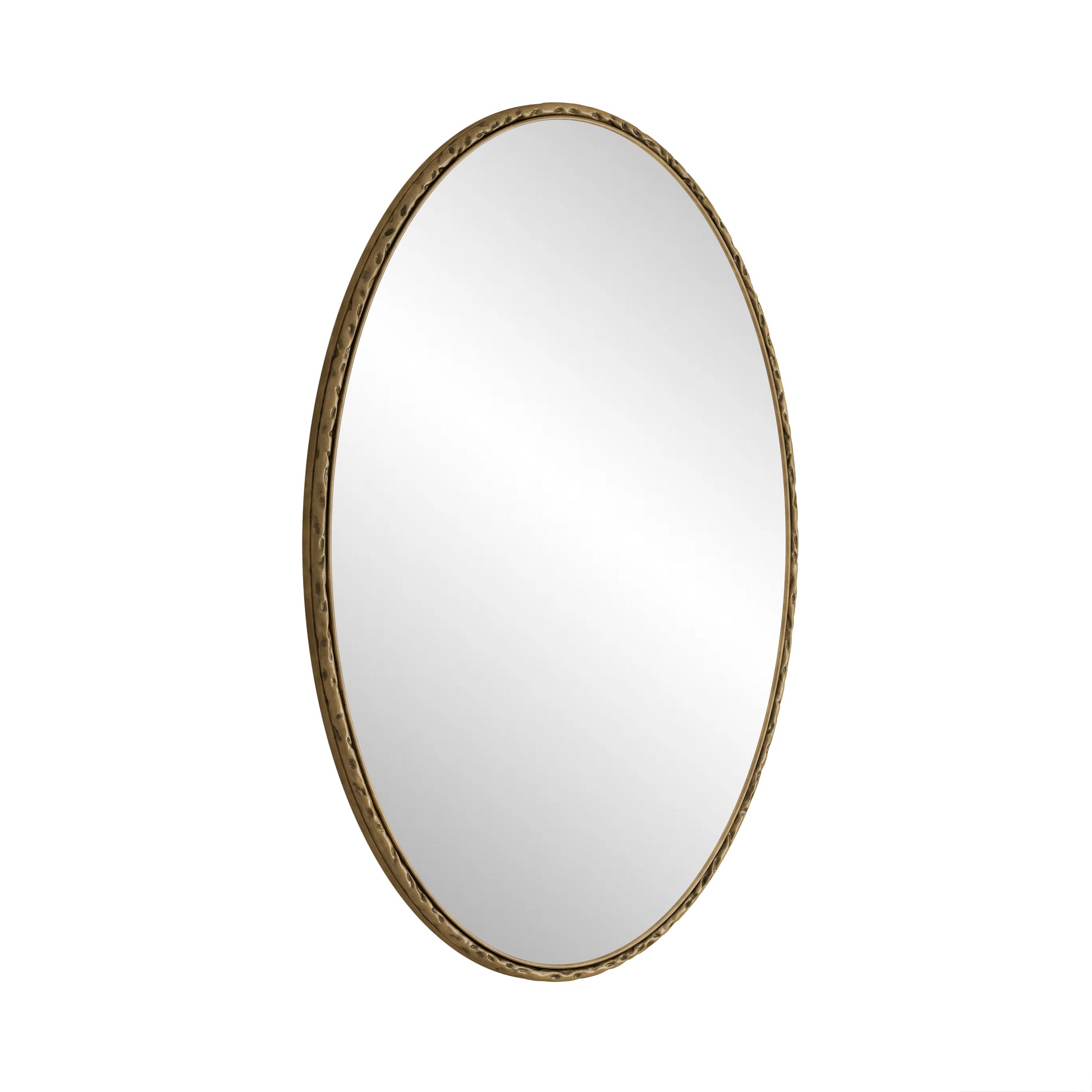 Iron Art Oval Retro Mirror, Antique Effect, Wall Hanging, Suitable For Bathroom, Bedroom, Living Room Gold Gold Glass,Mdf Iron