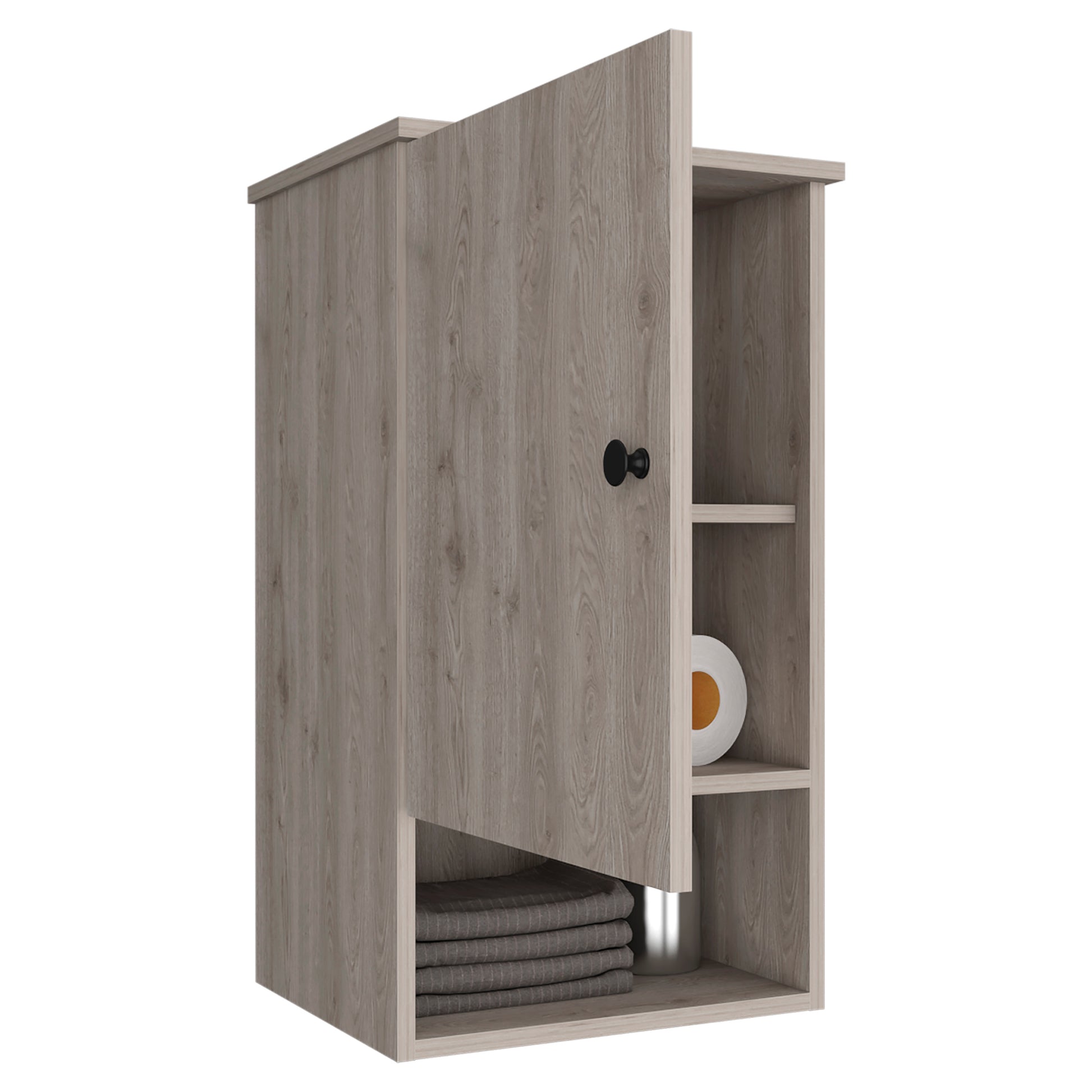 Alaska Medicine Cabinet, With Three Storage Shelves, Single Door Cabinet Beige Bathroom Modern Mdf Engineered Wood