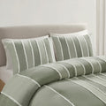 3 Piece Striped Cotton Duvet Cover Set King Multicolor Cotton