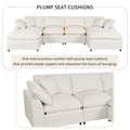 Modern Large U Shape Sectional Sofa, 2 Large Chaise With Removable Ottomans For Living Room Beige Polyester Primary Living Space Pillow Back American Design Polyester 6 Seat