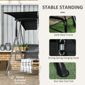 Outsunny 3 Seat Outdoor Patio Swing Chair With Removable Cushion, Steel Frame Stand And Adjustable Tilt Canopy For Patio, Garden, Poolside, Balcony, Backyard, Black 1 Black Steel