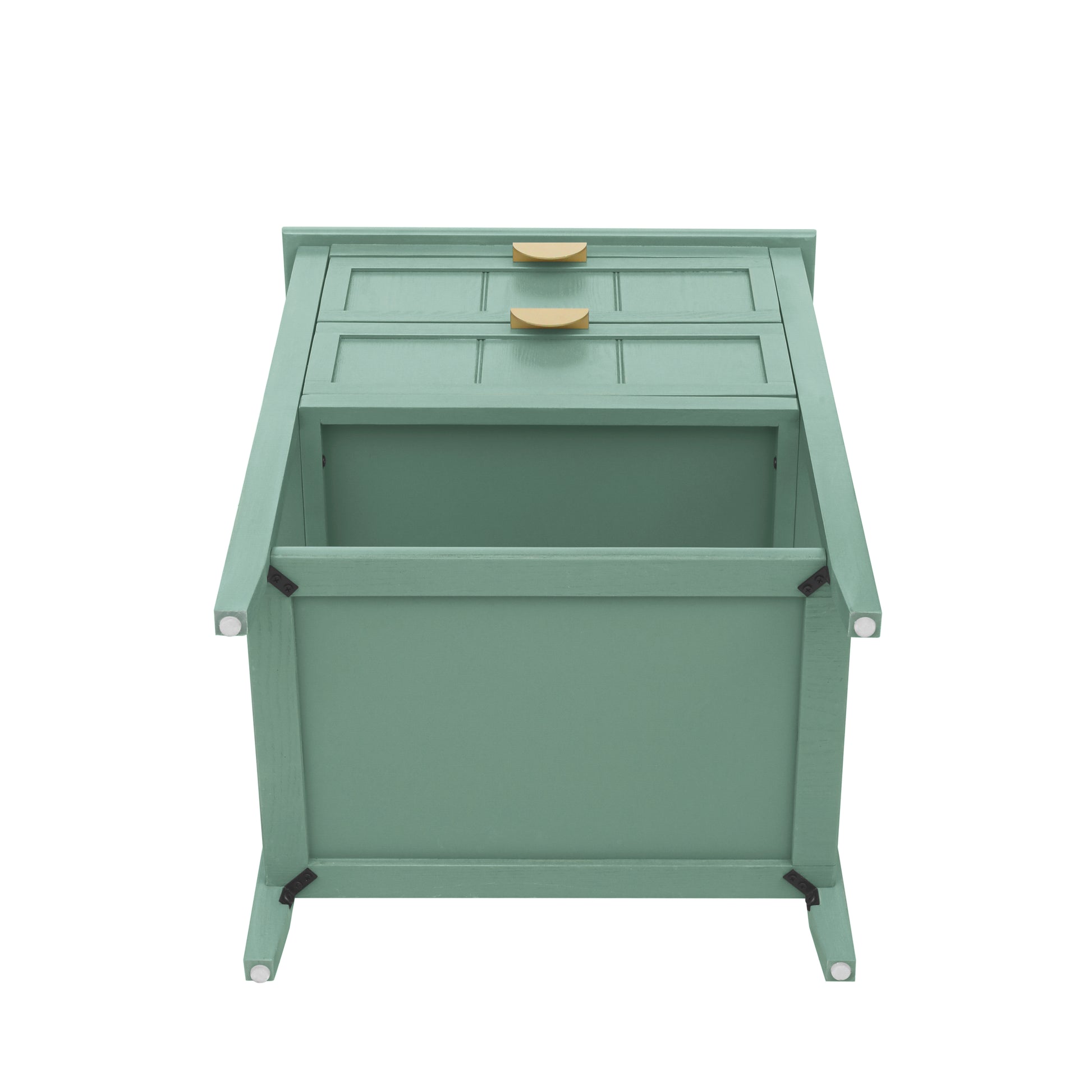 2 Drawer Side Table, American Style, End Table, Suitable For Bedroom, Living Room, Study Light Green Mdf