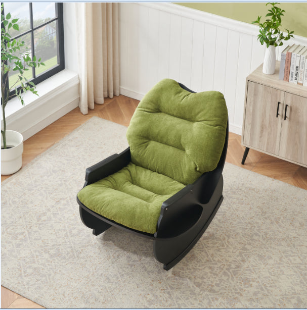 30.31 Inches Green Rocking Chair, Single Seat, Balcony Casual Comfort Seat, Suitable For Senior Children, Adult Lunch Chair Green Polyester Blend