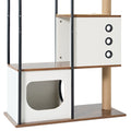 Cat Climbing Frame,Cat Tree,Modern Cat Tower, Multi Level Cat Condo With 1 Caves,2 Scratching Posts,Perch,For Indoor Cats White Vintage Modern,Vintage Particle Board