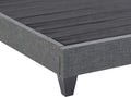 1Pc Contemporary Upholstered Platform Bed Eastern King Linen Like Polyester Fabric Steel Grey Wood Frame Bedroom Box Spring Not Required King Steel Gray Wood Primary Living Space Contemporary Bed Frame Polyester Wood