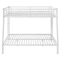Full Xl Over Queen Metal Bunk Bed With Ladder And Guardrails, White Expected Arrival Time: 9.7 Box Spring Not Required Full Xl White Metal Metal