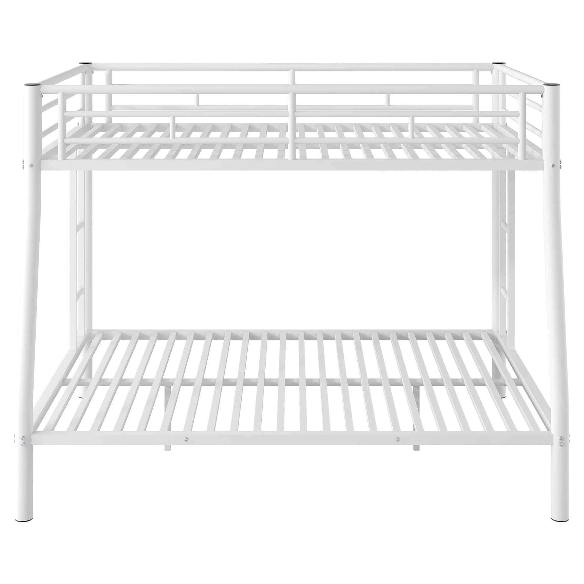 Full Xl Over Queen Metal Bunk Bed With Ladder And Guardrails, White Expected Arrival Time: 9.7 Box Spring Not Required Full Xl White Metal Metal