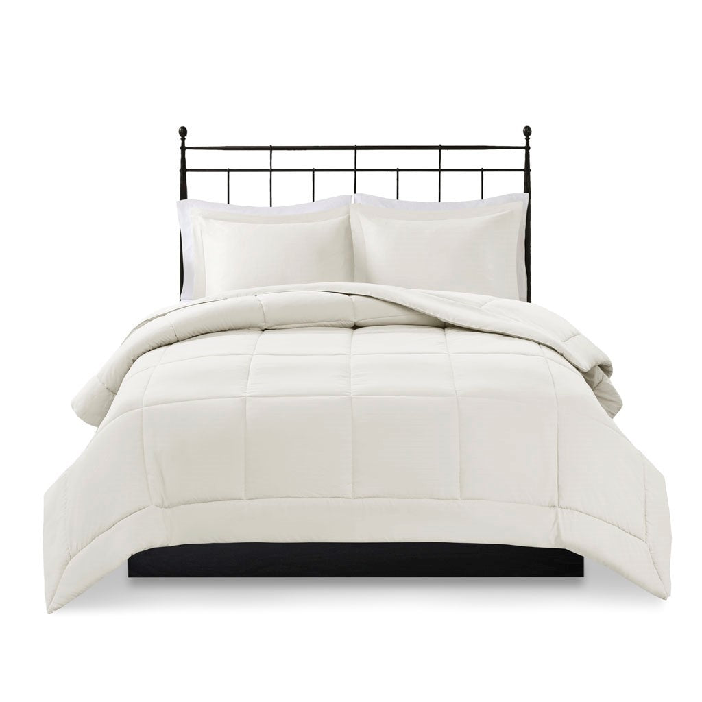 Microcell Down Alternative Comforter Mini Set King Ivory Microfiber