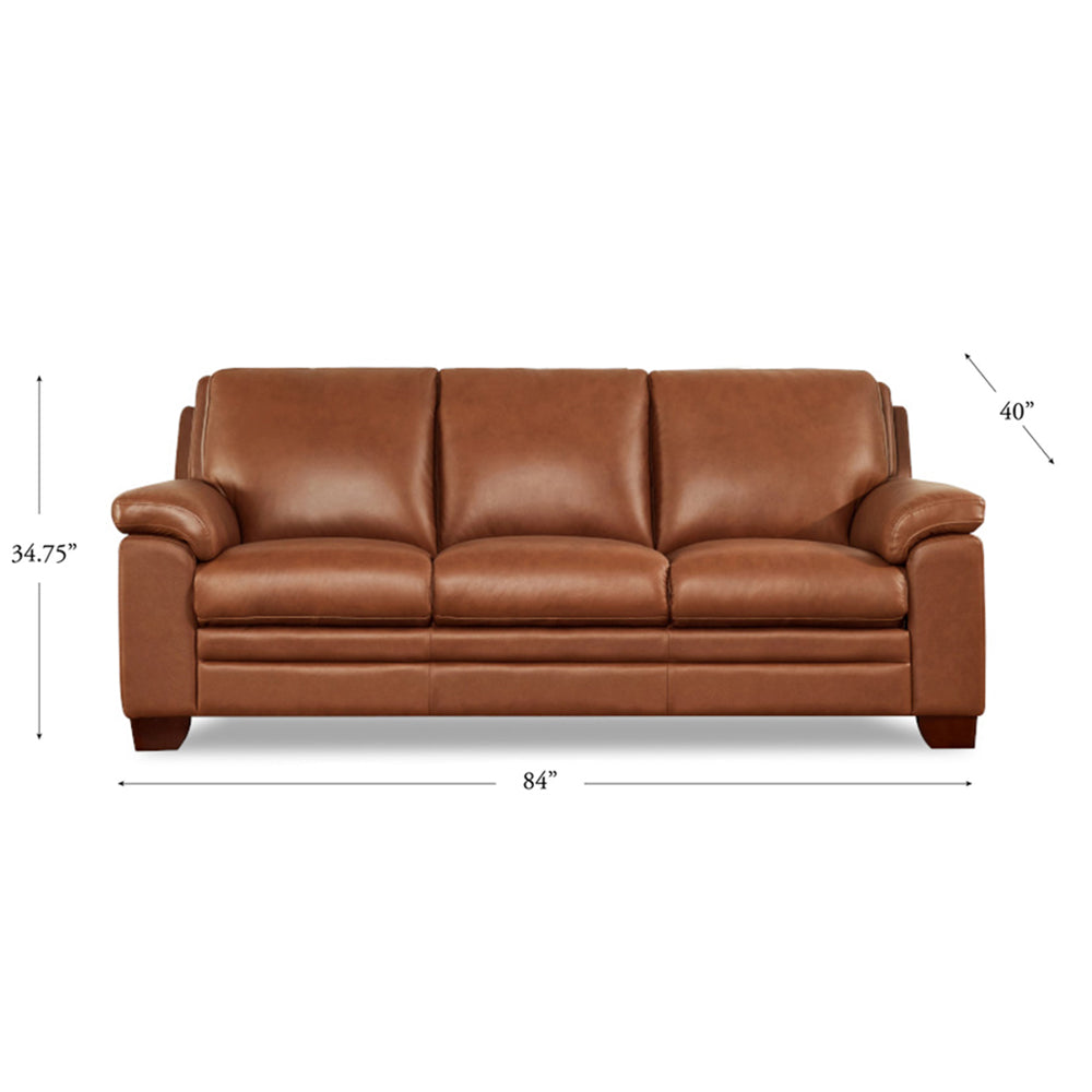 Magnum Leather Sofa Brown Memory Foam Genuine Leather 3 Seat