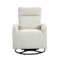 Jiada Upholstered Swivel Glider.Flannel Fabric.Rocking Chair For Nursery In Beige.Modern Style One Left Bag Beige Primary Living Space Foam Fabric Metal