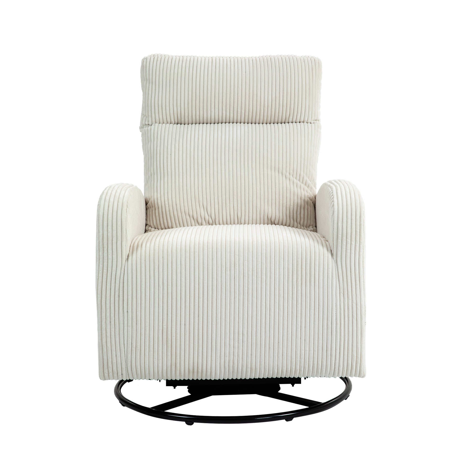 Jiada Upholstered Swivel Glider.Flannel Fabric.Rocking Chair For Nursery In Beige.Modern Style One Left Bag Beige Primary Living Space Foam Fabric Metal