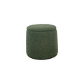 Round Storage Ottoman Green Polyester