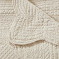 Oversized Quilted Throw With Soped Edges Cream 60X72