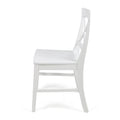 Roshan Farmhouse Acacia Wood Dining Chairs, White Set Of 2 White Acacia Wood