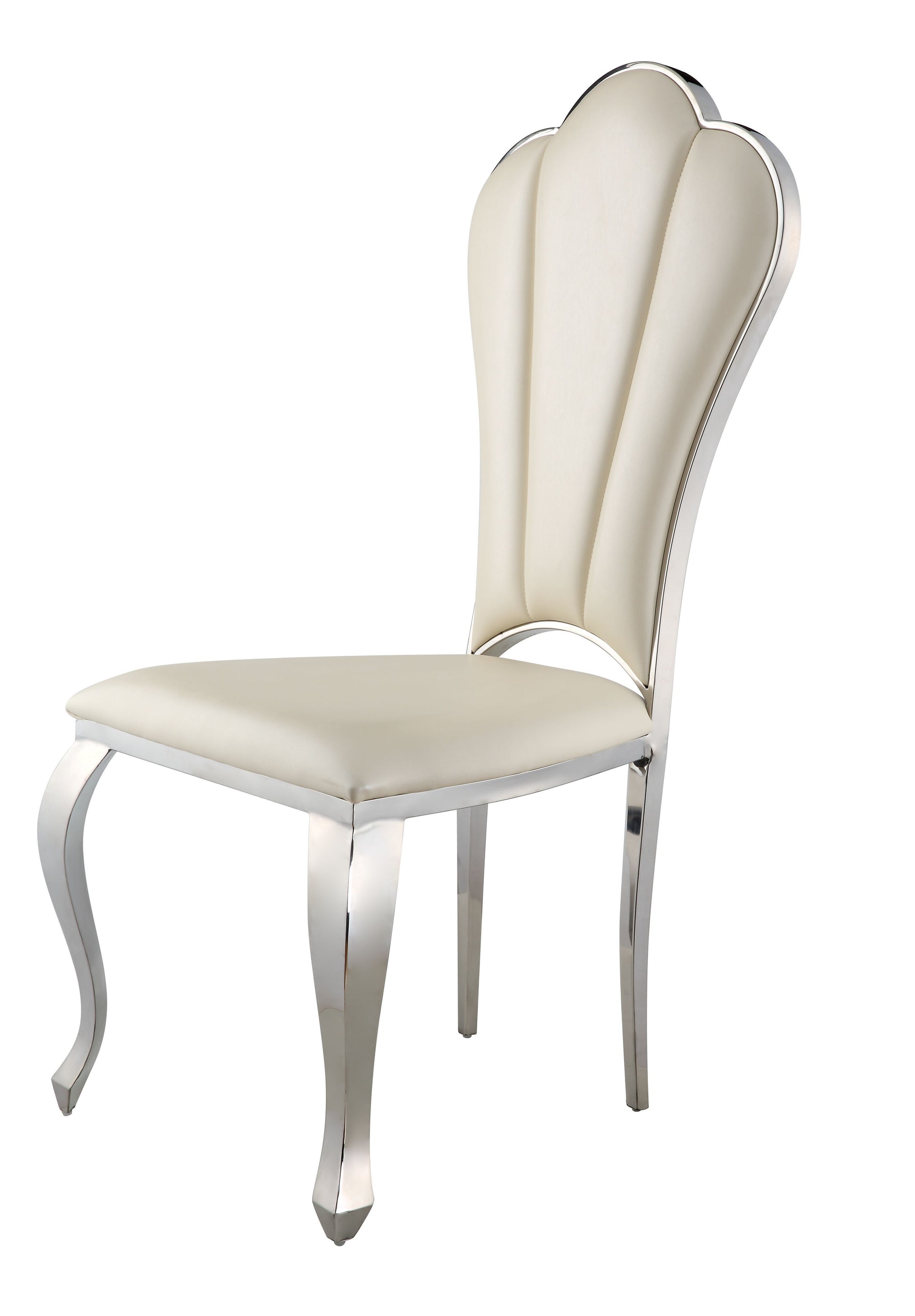 Beige Side Chair With Tufted Back Set Of 2 Solid Beige Dining Room Side Chair Solid Back Set Of 2 Faux Leather