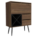 Prunus Bar Cabinet, One Cabinet, Two Drawers Mahogany Black Mahogany Particle Board