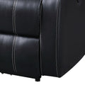 Black Power Recliner With Usb Port Black Faux Leather Power Push Button Wood Primary Living Space Pillow Back Transitional Push Button Eucalyptus Pillow Top Arms Faux Leather