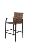 3 Pieces Outdoor Bar Stools Set,Rattan Bar Chairs,With Glass Table Top, Wicker Bar Stools For Backyard, Garden, Pool, Balcony And Deck, Brown Brown Steel