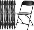 10 Pcs Folding Chair Plastic, Foldable Stackable Portable Seat With Metal Frame 330Lb Capacity, Outdoor Indoor Commercial For Party, Wedding, Event, Office, Patio, Picnic, Kitchen, Black Black