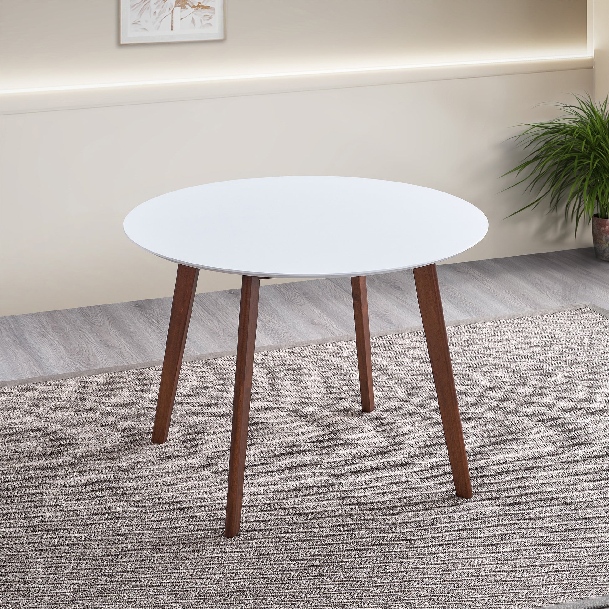 Carlton White Top Dining Table Brown,White Seats 4 Brown Dining Room Rubberwood Oval Mdf,Solid Wood