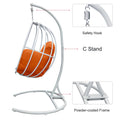 Hanging Egg Chair With Stand, Hammock Swing Chair With Hanging Kit,Orange Orange Rust Resistant Frame Garden & Outdoor Modern Aluminium