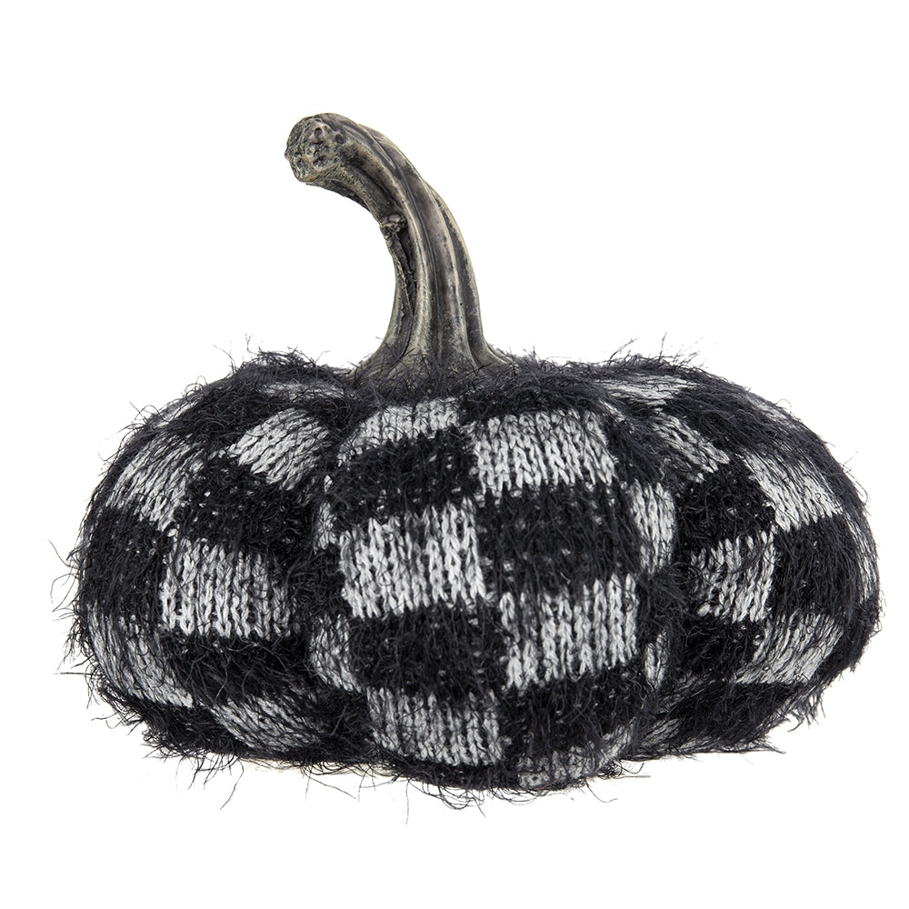 8.3X8.3X6.7" Fabric Black Pumpkin Decor, For Holiday Halloween Decoration Black,White Polyester