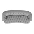 La Rosa Victorian Chesterfield Tufted Sofa, Opal Grey Velvet Gray Foam Velvet 3 Seat