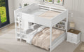 Queen Over Queen Bunk Bed With Storage Cabinets And Usb Ports, White Expected Arrival Time: 10.26 White Solid Wood Mdf