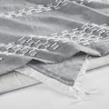 3 Piece Clipped Jacquard Duvet Cover Set King Gray Polyester