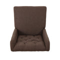 Dining Chair Dark Brown Wood Fabric