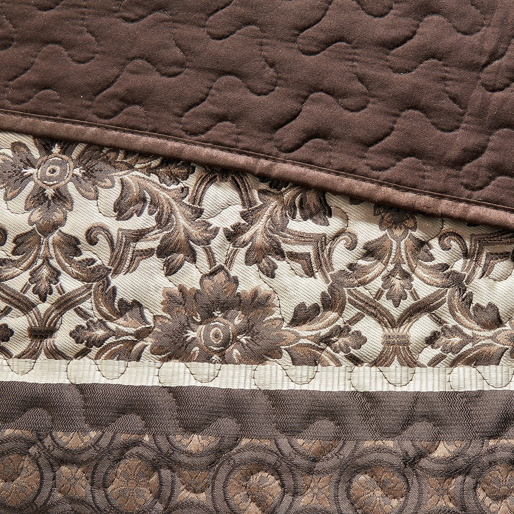 5 Piece Jacquard Quilt Set With Throw Pillows Red Full Queen Full Red Cotton