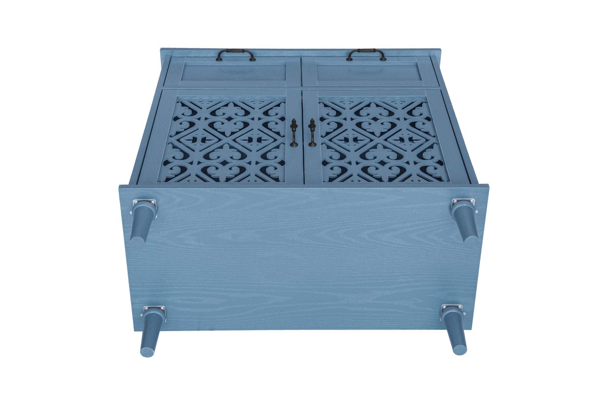 2 Door 2 Drawer Cabinet, American Furniture, Suitable For Bedroom, Living Room, Study Blue Mdf