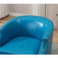 Coolmore Swivel Chair Living Room Chair Light Blue Primary Living Space Foam Pu Leather