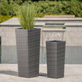 Rattan Flower Pot Grey Grey Rattan