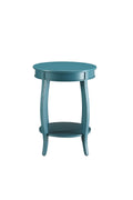 Aberta Teal Finish Accent Table Teal Synthetic Wood