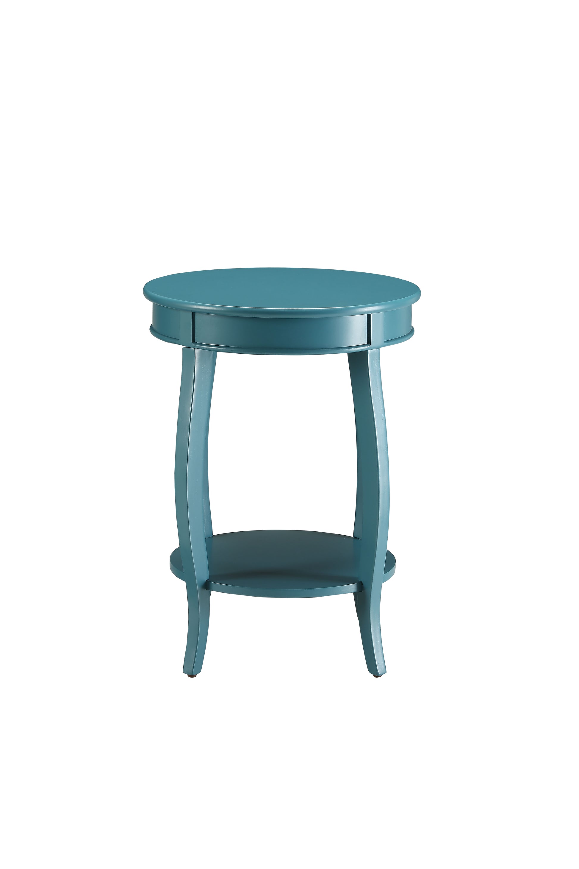 Aberta Teal Finish Accent Table Teal Synthetic Wood