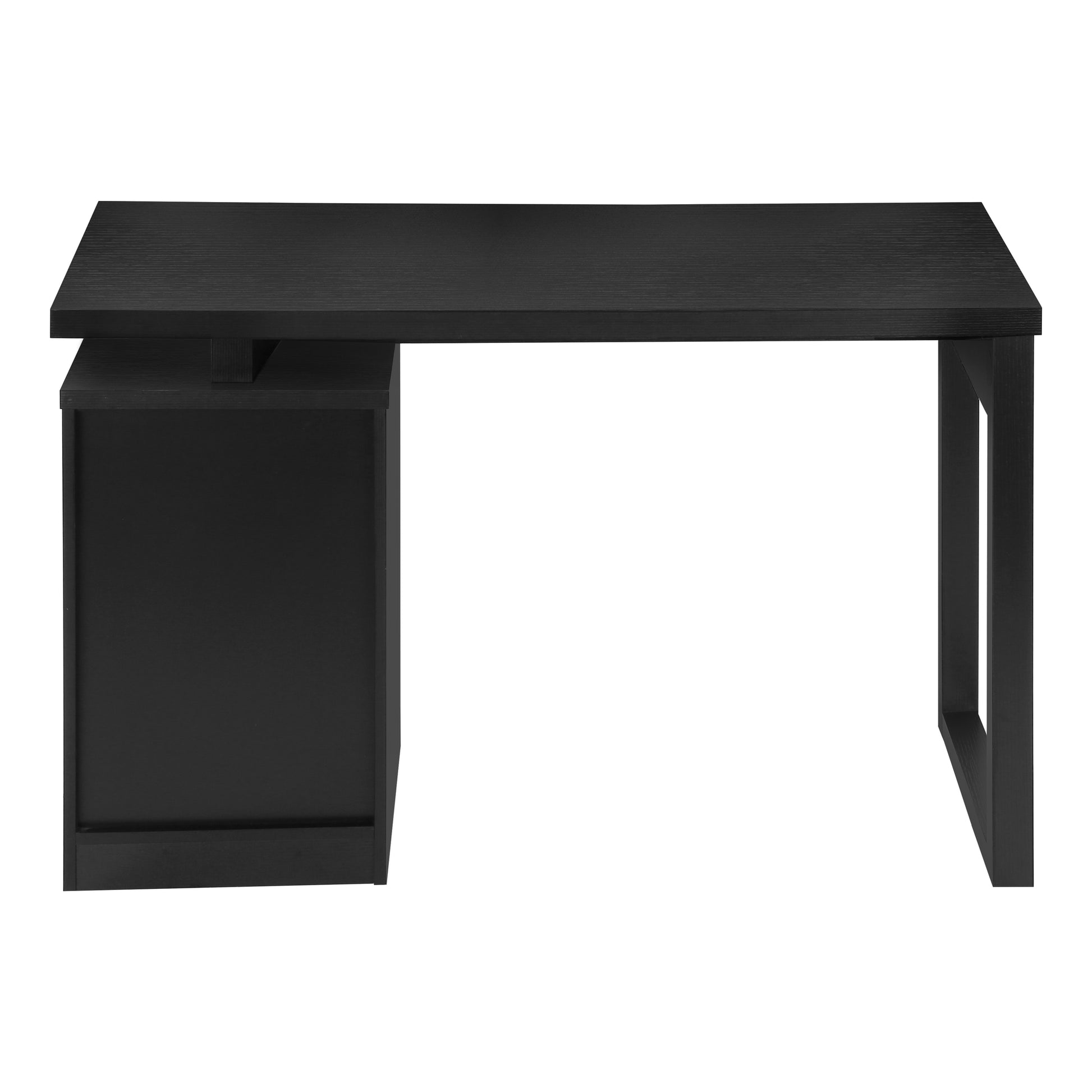 Computer Desk, Home Office, Laptop, Left, Right Set Up, Storage Drawers, 48"L, Work, Black Laminate, Contemporary, Modern Black Particle Board