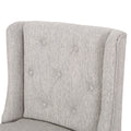 Vienna Contemporary Fabric Tufted Wingback 27 Inch Counter Stools, Set Of 2, Light Gray, Natural Light Grey Natural Fabric