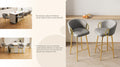 30 Inch Dining Chairs Set Of 2 Modern Style 360 Swivel Bar Chairs With Simple Design, Comfortable High Stools, And Flexible Dining Chairs Suitable For Bars, Restaurants,Velvet Bar Chair Beige Grey