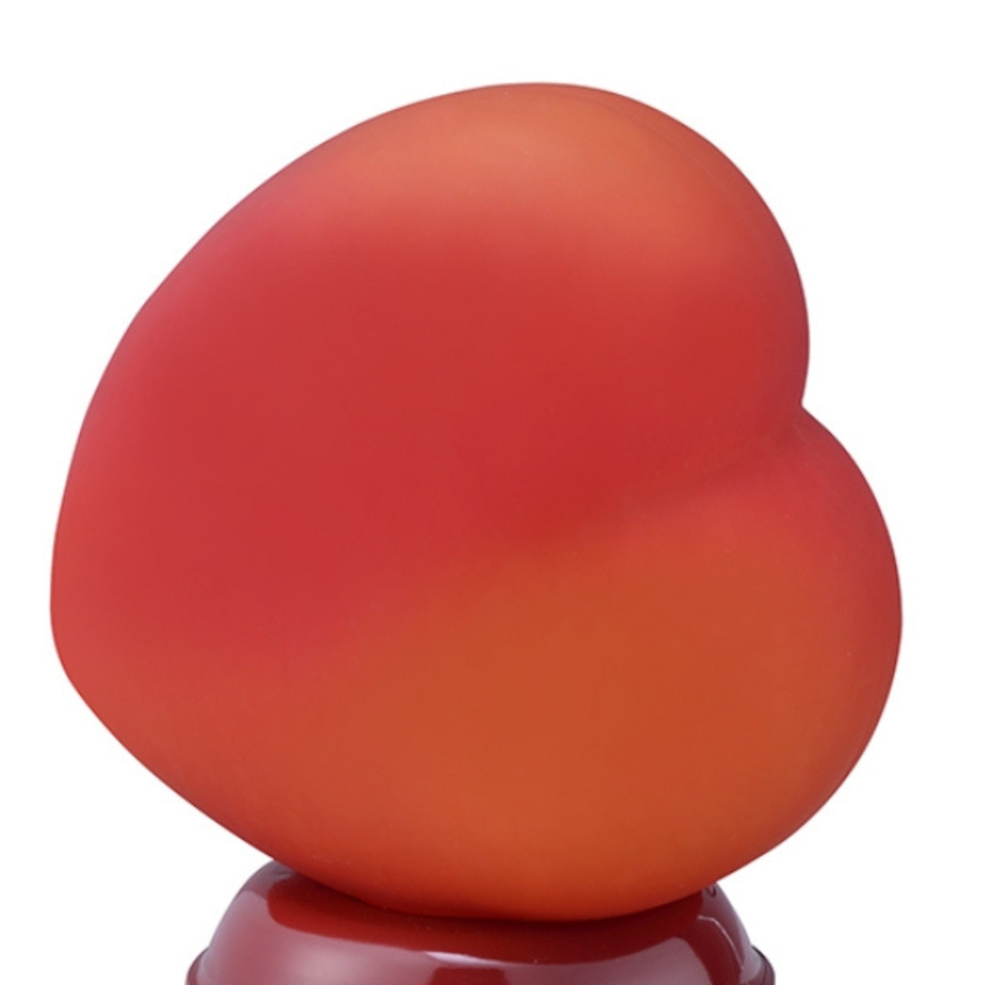 8.4" Tall Table Lamp, Red Heart Design Red Metal