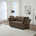 Contemporary Modern Chic Upholstered Fabric Sofa With Storage Seats And Storage Ottomans, 2 Seater Sofa Fabric Couch With Adjustable Arms And Backs For Living Room Brown Brown Polyester 2 Seat