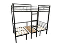 Full Size Loft Bed With Table Set Transformable To Full Over Full Bunk Full Black Steel