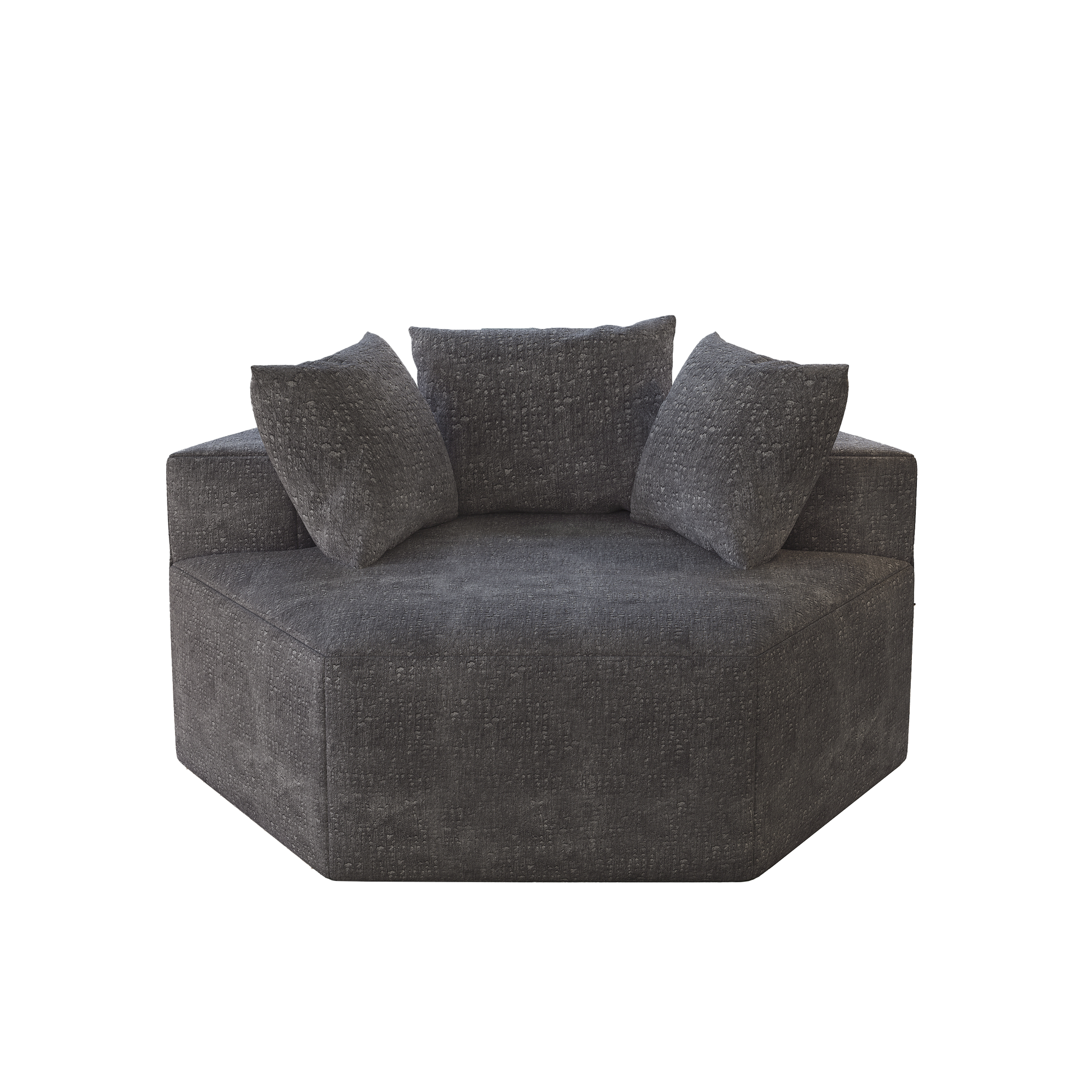 54''L Chenille Sponge Single Sofa,No Assembly Required,Fluffy Modern Sleeper Chair For Living Room, Bedroom, Lounge And Projection Room Grey Foam Chenille 1 Seat