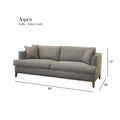 Aspen Grey Linen Sofa Grey Wood Linen 3 Seat