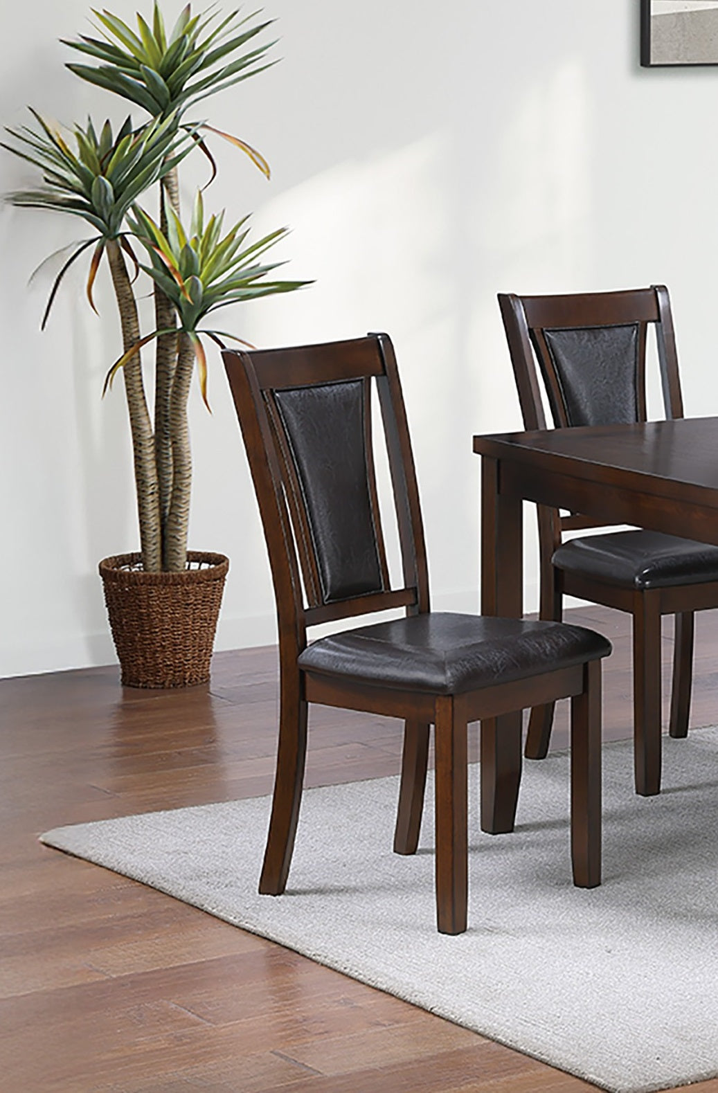 Beautiful Dining Room Furniture Walnut Black 6Pcs Set Dining Table 4X Side Chairs Bench Unique Design Back Chair Brown Wood Dining Room Bench Seating Rectangular Dining Table With Chair And Bench